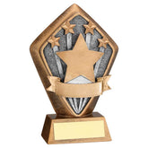 BRZ/GOLD DIAMOND HOLDER WITH 'STARS' DISC WITH PLATE - 5.25in